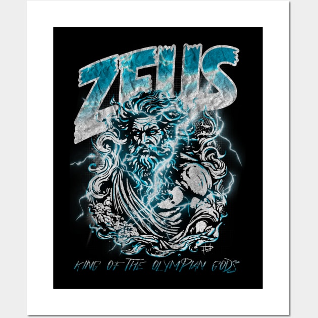 Zeus comic book style grunge design Wall Art by NUNEZ CREATIONS